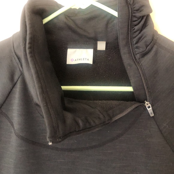 Athleta medium zip up runched neckline. Thumbholes. Lightly fleece lined. - Picture 2 of 6